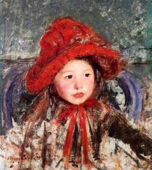 瑪麗 史帝文森 卡薩特 Little Girl in a Large Red Hat